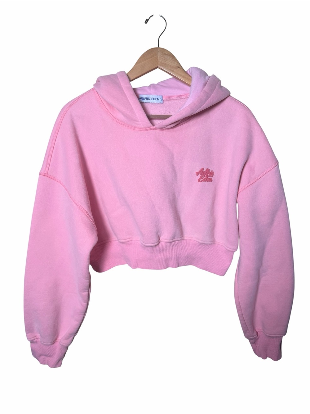Aelfric Eden Souffle Cropped Hoodie Wide Leg Pants Set Baby Pink Size Large - Picture 3 of 10